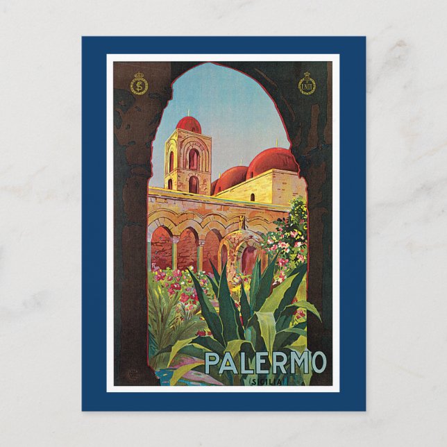 Palermo, Italy Vintage Travel Advertisement Postcard (Front)