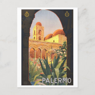 Palermo Italy Vintage Travel Poster Postcard