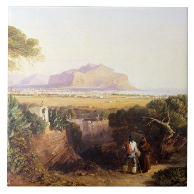 Palermo, Sicily, 1847 (oil on canvas) Tile (Front)