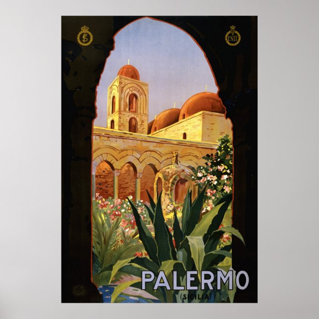 Palermo Sicily Italian Travel Poster 1920 ENIT (Front)