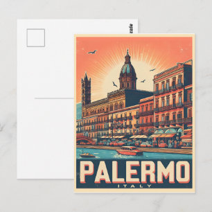 Palermo sicily italian vintage souvenir gifts postcard