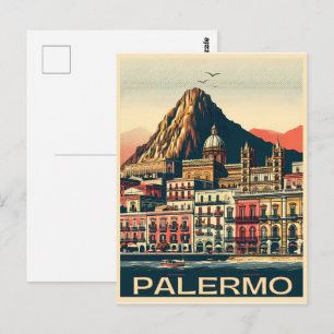 Palermo sicily italian vintage souvenir gifts postcard