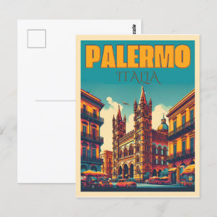 Palermo sicily italian vintage souvenir gifts postcard