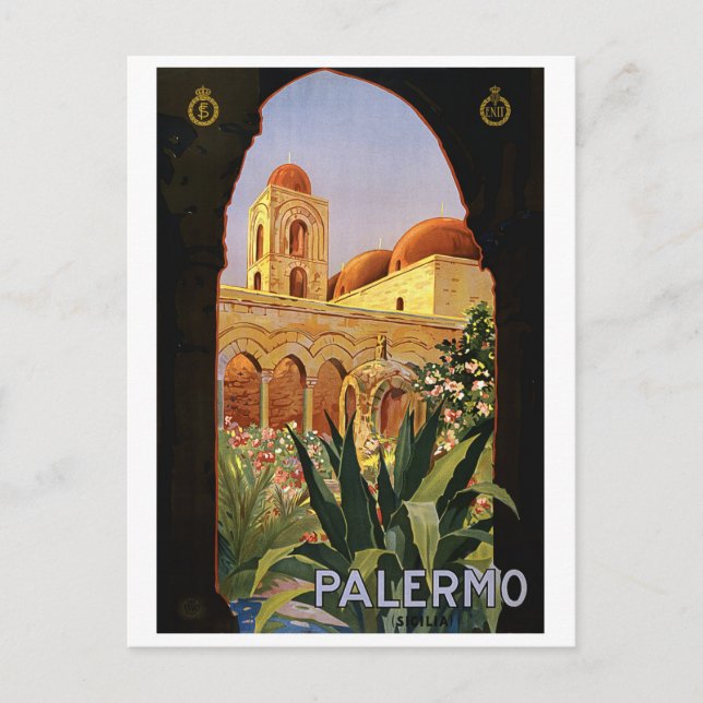 Palermo, Sicily, Italy, vintage travel Postcard (Front)