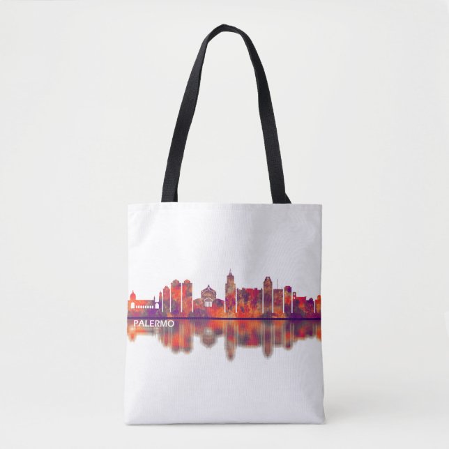 Palermo Skyline Tote Bag (Front)