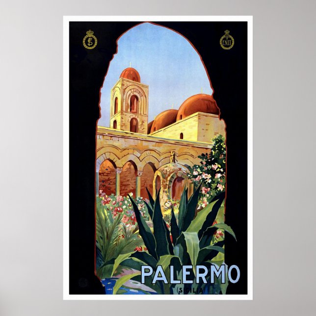 "Palermo" Vintage Travel Poster (Front)