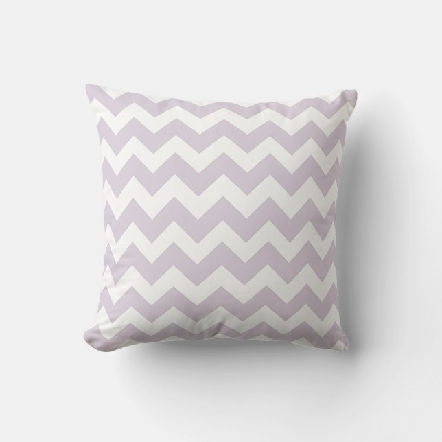 Palest Pink and White Chevron Zig Zag Pillow (Front)