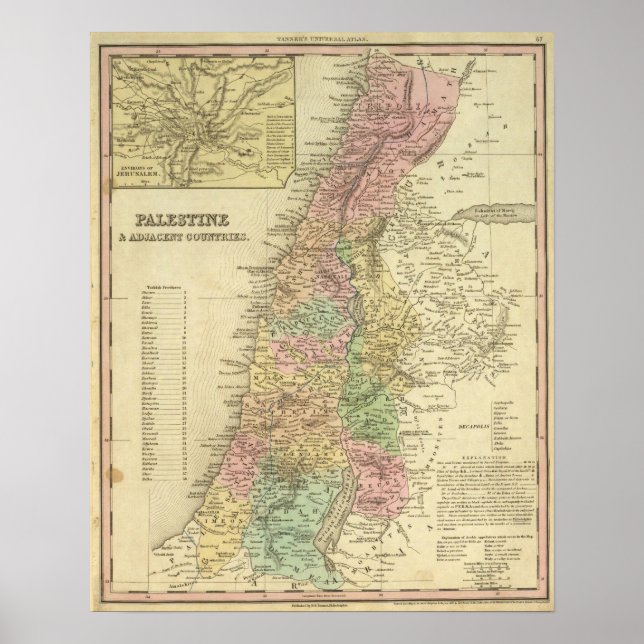 Palestine & Adjacent Countries Poster (Front)