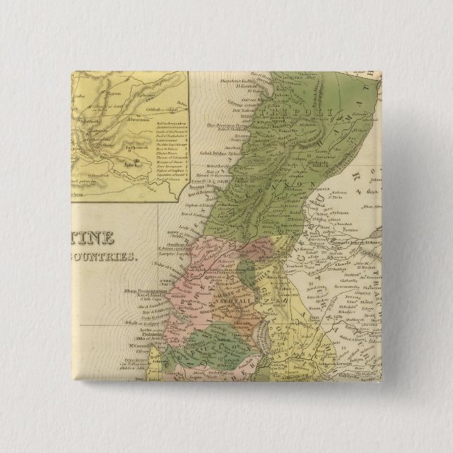 Palestine and Adjacent Countries 15 Cm Square Badge (Front)