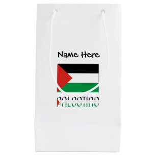 Palestine and Palestinian Flag with Your Name Small Gift Bag