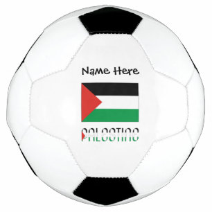 Palestine and Palestinian Flag with Your Name Socc Football