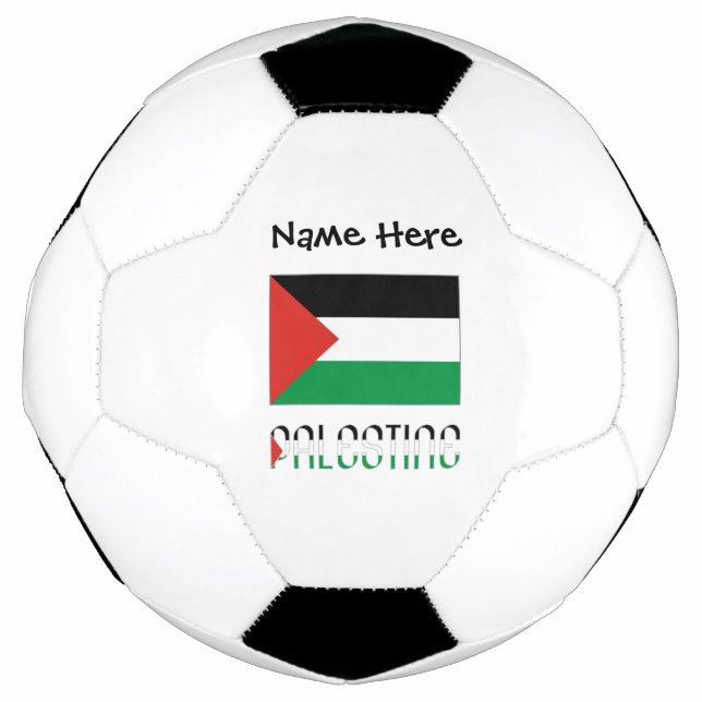 Palestine and Palestinian Flag with Your Name Socc Football (Front)