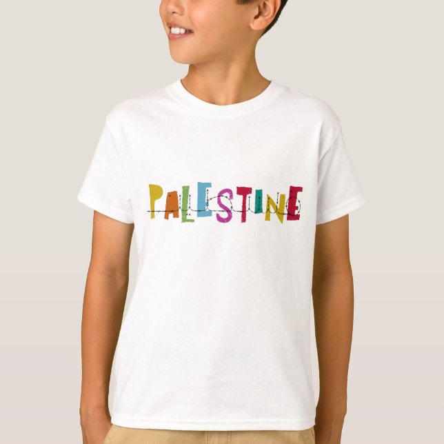 PALESTINE Arabic Name  Colourful kids design T-Shirt (Front)