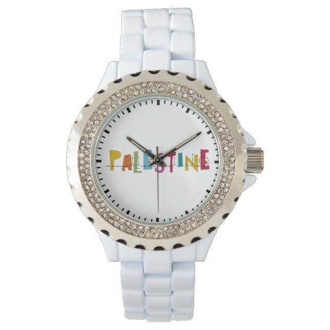 PALESTINE Arabic Name Colourful Watch (Front)