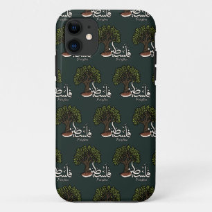 Palestine Arabic word with Palestinian Olive Tree iPhone 11 Case