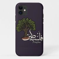 Palestine Arabic word with Palestinian Olive Tree