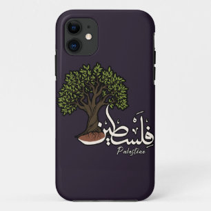 Palestine Arabic word with Palestinian Olive Tree  iPhone 11 Case