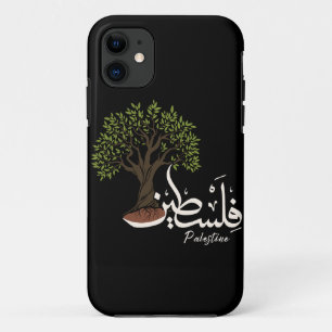 Palestine Arabic word with Palestinian Olive Tree iPhone 11 Case