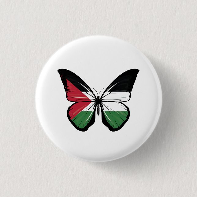 Palestine Butterfly Flag  3 Cm Round Badge (Front)