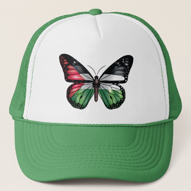 Palestine butterfly monarch flag trucker hat (Front)