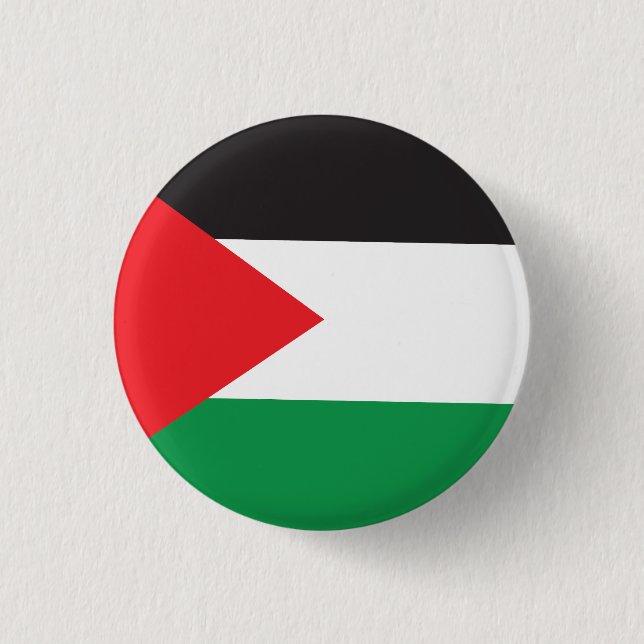 Palestine Button, Patriotic Palestinian Flag 3 Cm Round Badge (Front)