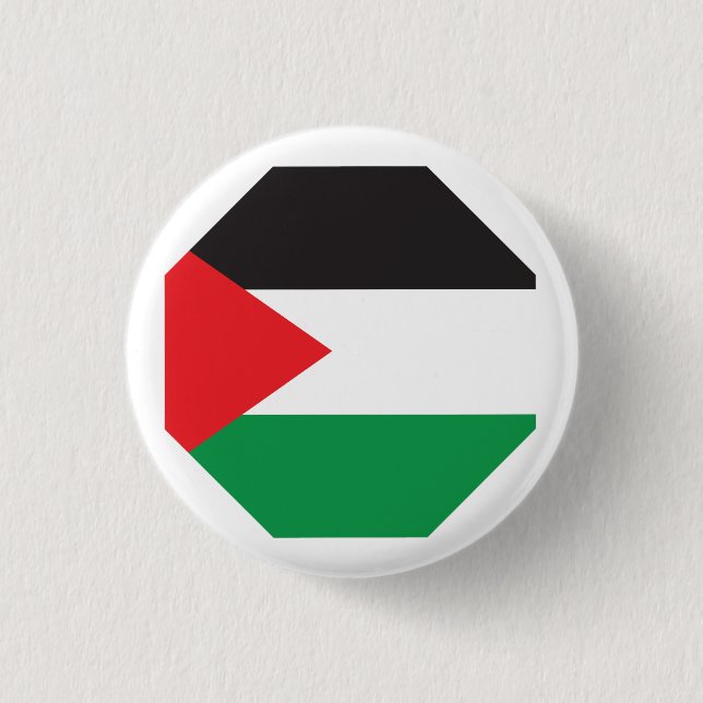 Palestine Button, Patriotic Palestinian Flag 3 Cm Round Badge (Front)