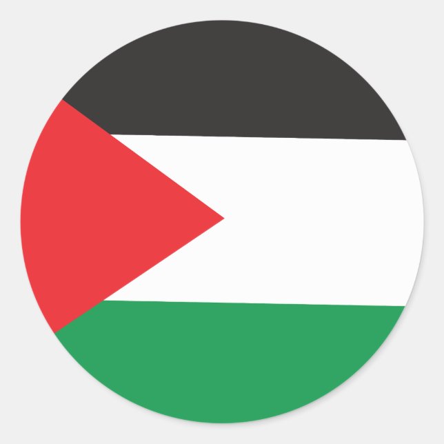 Palestine Button, Patriotic Palestinian Flag Classic Round Sticker (Front)