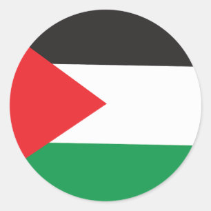 Palestine Button, Patriotic Palestinian Flag Classic Round Sticker