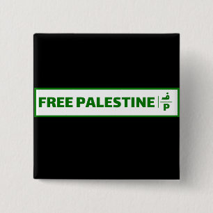 Palestine car registration plate - Free Palestine. 15 Cm Square Badge