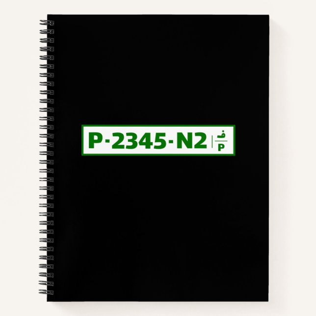Palestine car registration plate - not real. notebook (Front)