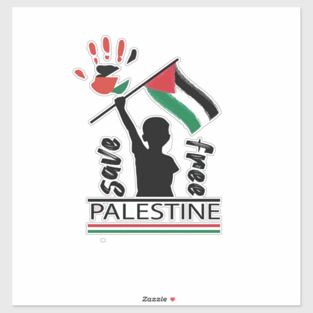 Palestine Car Sticker, Palestinian Flag Decal, Gaz (Sheet)
