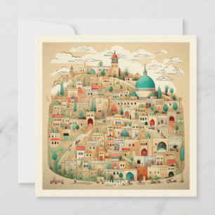 Palestine Cityscape Illustration Holiday Card