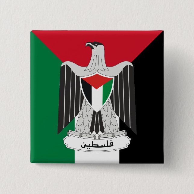 palestine coat of arms 15 cm square badge (Front)