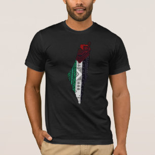Palestine Embroidery tatreez Pattern flag map free T-Shirt