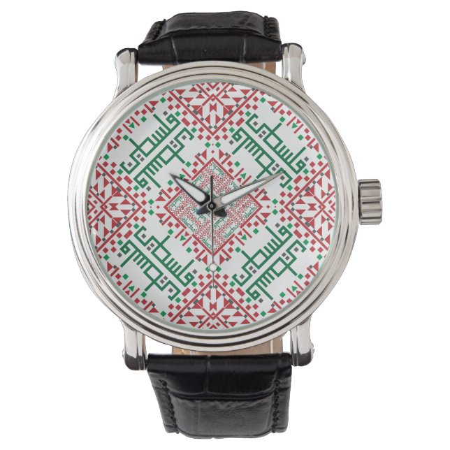 Palestine Embroidery tatreez Pattern Watch (Front)