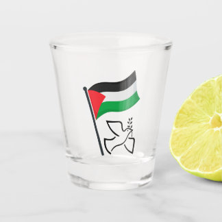 Palestine Flag فلسطين Peace Dove | Free Palestine  Shot Glass