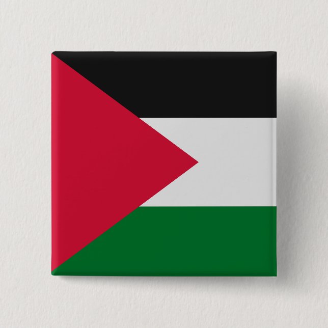 Palestine Flag 15 Cm Square Badge (Front)