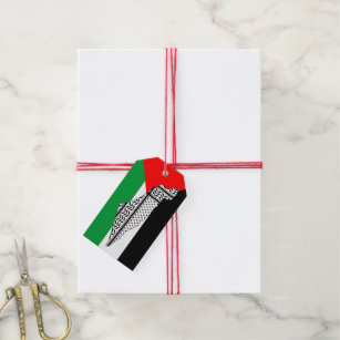 Palestine Flag and Map with Keffiyeg Pattern Gift Tags