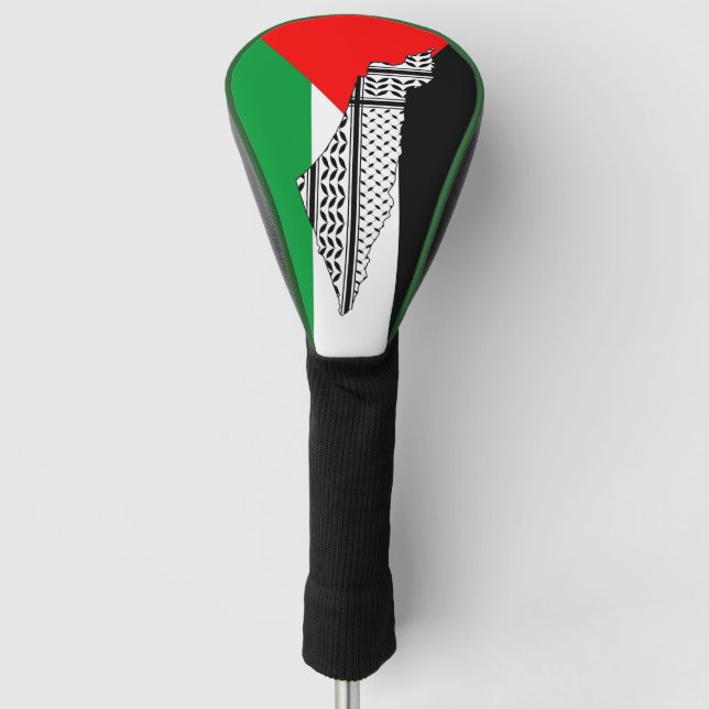  Palestine Flag and Map with Keffiyeg Pattern Golf Head Cover (Front)