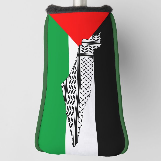  Palestine Flag and Map with Keffiyeg Pattern Golf Head Cover (Rotate 90)