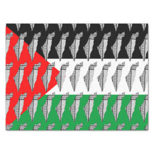 Palestine Flag and Map with Keffiyeg Pattern Tissue Paper