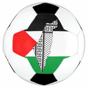 Palestine Flag and Map with Keffiyeh Pattern Football