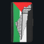 Palestine Flag and Map with Keffiyeh Pattern Samsung Galaxy S5 Wallet Case<br><div class="desc">Palestine Map and Flag With Keffiyeh Pattern Design symbol of Resistance and Freedom. Fast forward to the 1960s and the rise of the Palestinian resistance movement, the prominent Palestinian politician, Yasser Arafat, further solidified this meaning behind the keffiyeh. The keffiyeh became Arafat’s personal trademark as he draped it over his...</div>