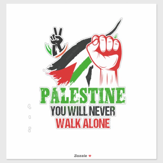 Palestine Flag Car Sticker, Stand with Palestine (Sheet)