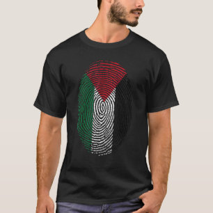 Palestine Flag Dna Fingerprint Men Women Kids T-Shirt