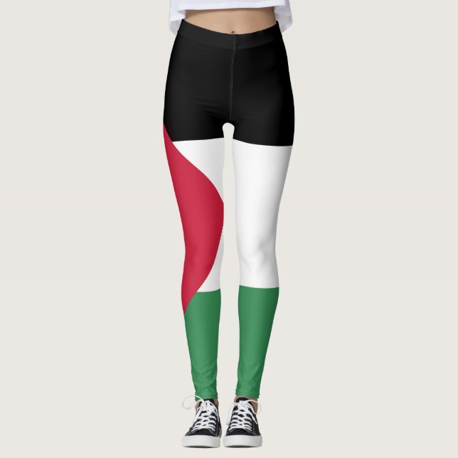 Palestine Flag Emblem Leggings (Front)