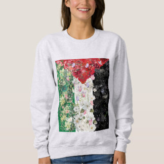Palestine Flag Floral Womens Sweatshirt