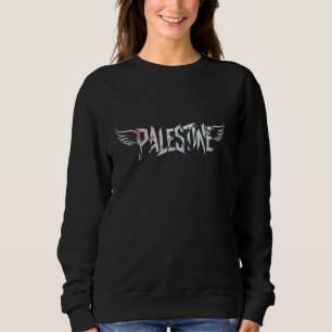 Palestine Flag Free Angel for Palestine Lovers Wom Sweatshirt