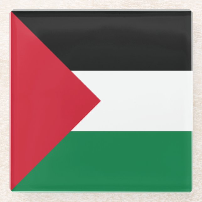 Palestine Flag Glass Coaster (Front)