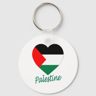 Palestine Flag Heart Key Ring